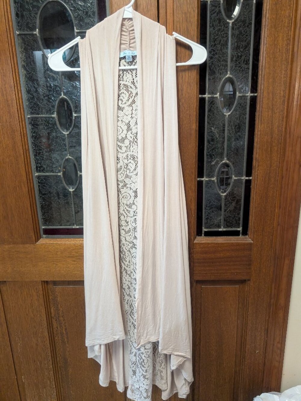 Womens sleeveless duster cardigan, size 1XLarge